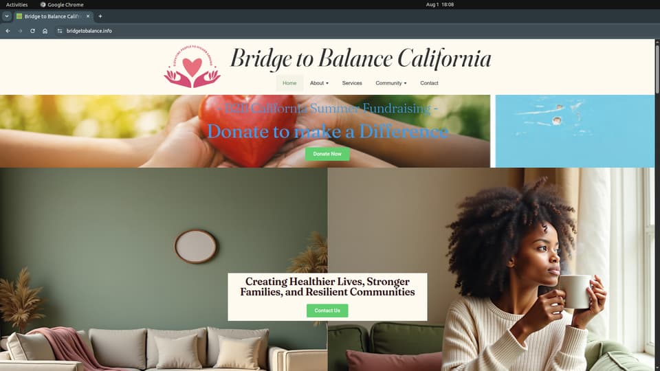 Bridge to Balance California website