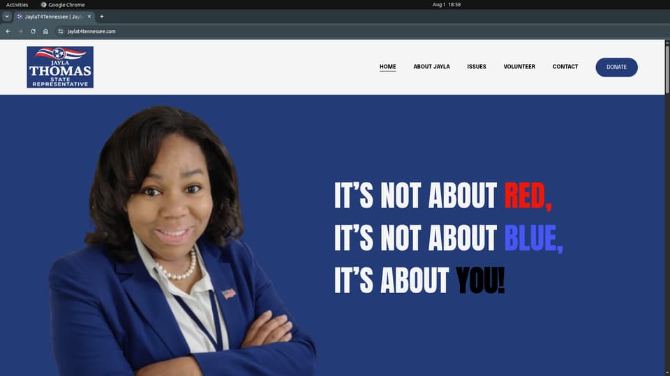 Jayla T for Tennessee campaign website