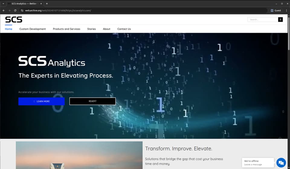 SCS Analytics website
